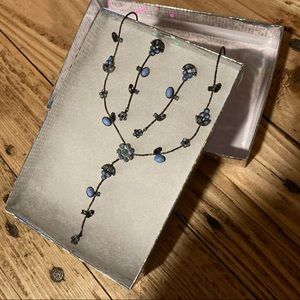 (3/$25) Blue Flower Necklace and Earrings Set
